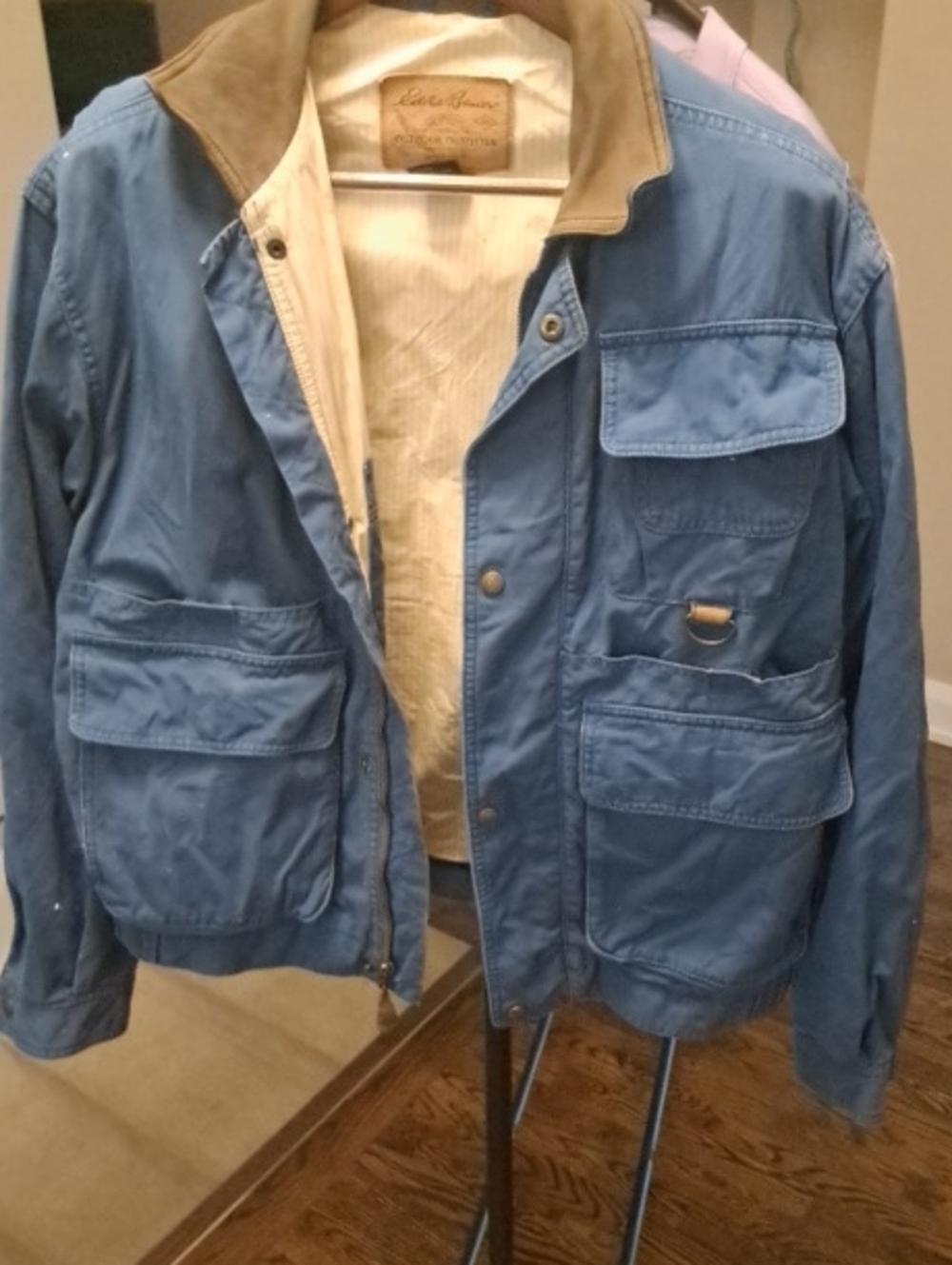 Eddie Bauer Jacket with Tan Leather Collar